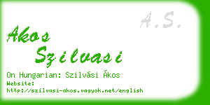 akos szilvasi business card